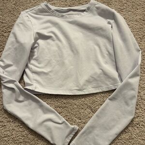 ALO Yoga Long Sleeve White Crop Top finesse white XS